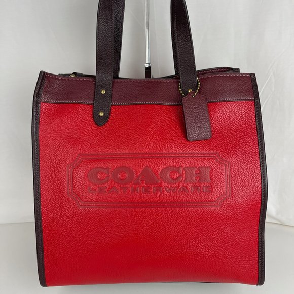 Coach Handbags - New Coach Field Tote in Colorblock Leather and Suede